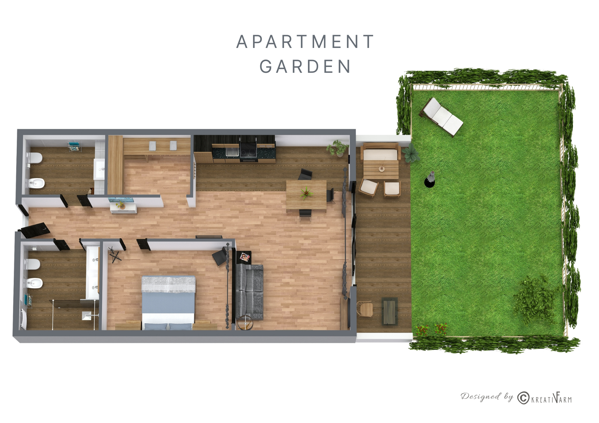 Antonya Apartments Garden 3D